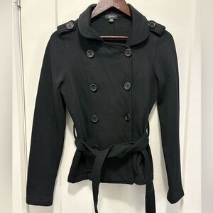 Guess Black Double-Breasted Trench Coat